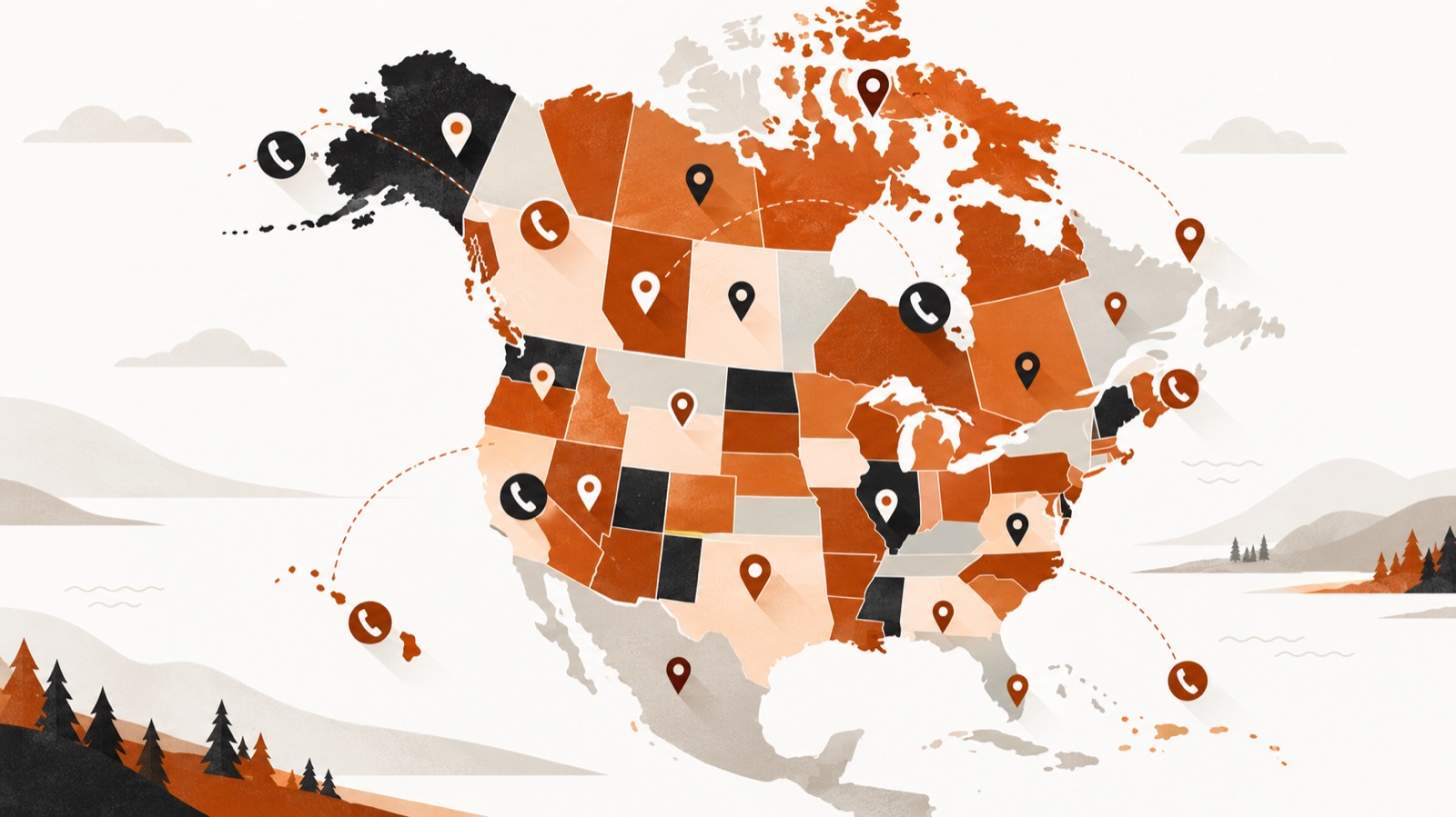 Area codes across North America
