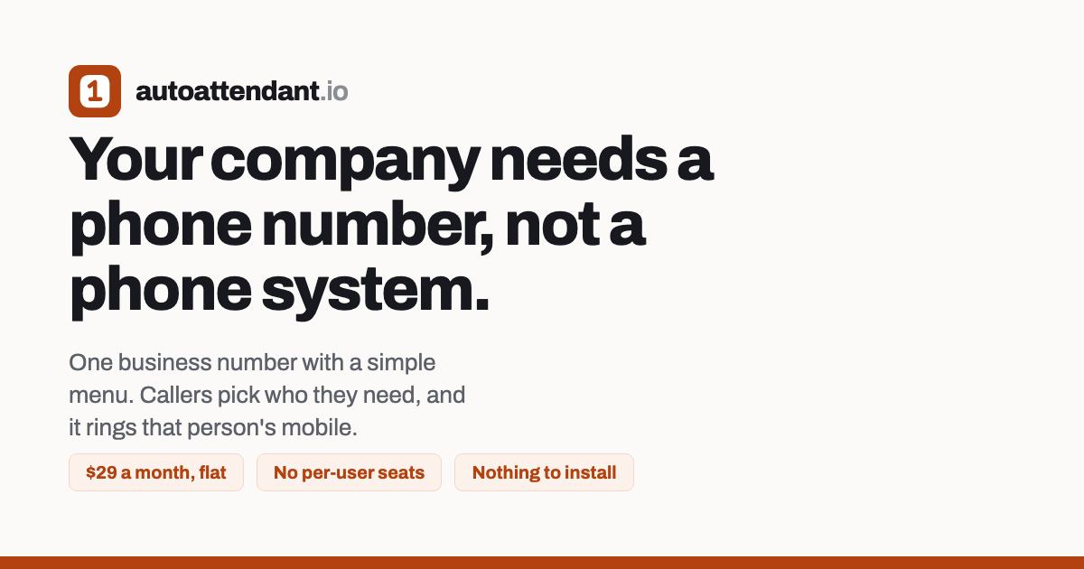Auto Attendant social sharing card